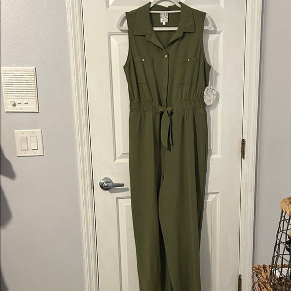 NAIF Pants - NWT. Olive Green Button-Up Jumpsuit